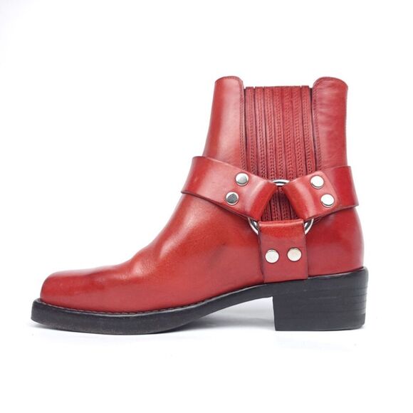 RE/DONE Short Cavalry Harness Boots Western 90s Grunge Cherry Red 36 Horse Girl - Picture 4 of 12